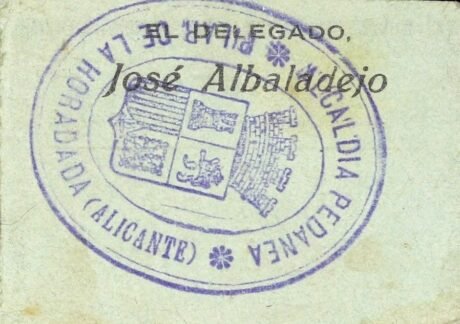 Реверс банкноты 25 centymów Pilar de la Horadada (Hiszpania)