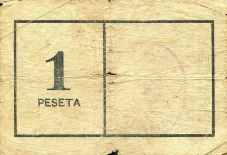 Реверс банкноты 1 песета Селла (Испания)