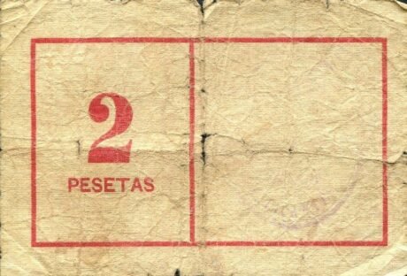 Реверс банкноты 2 песеты Селла (Испания)