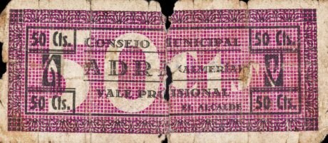 Аверс банкноты 50 centymów Adra (Hiszpania)