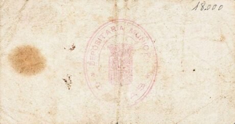 Реверс банкноты 1 peseta Dalias (Spain)