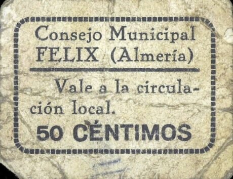 Аверс банкноты 50 centymów Feliksa (Hiszpania)