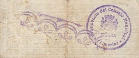 Реверс банкноты 25 centymów Fignana (Hiszpania)