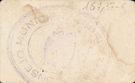 Реверс банкноты 5 сантимов Пурчена (Испания)