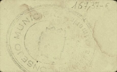 Реверс банкноты 10 сантимов Пурчена (Испания)