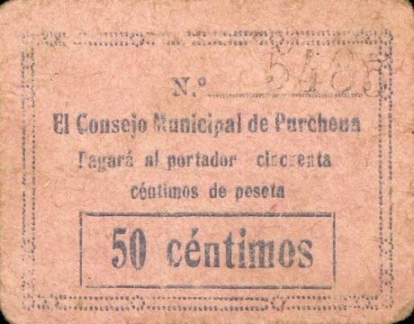 Аверс банкноты 50 centymów Purchena (Hiszpania)