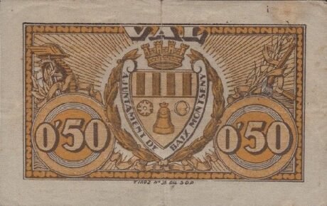 Аверс банкноты 50 centymów Bache Montseny (Hiszpania)