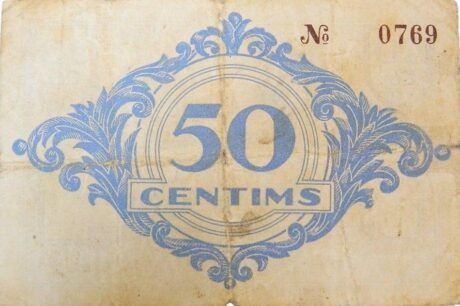 Реверс банкноты 50 сантимов Бальсареньи (Испания) 1937 года