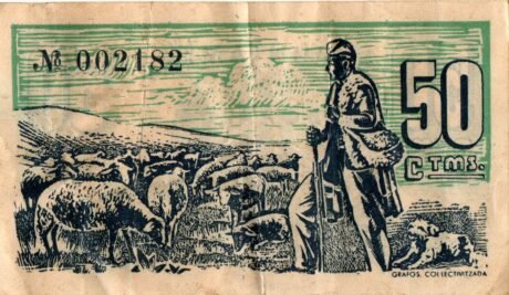 Реверс банкноты 50 сантимов Борреда (Испания)