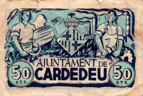 Аверс банкноты 50 centymów Cardedeu (Hiszpania) 1937