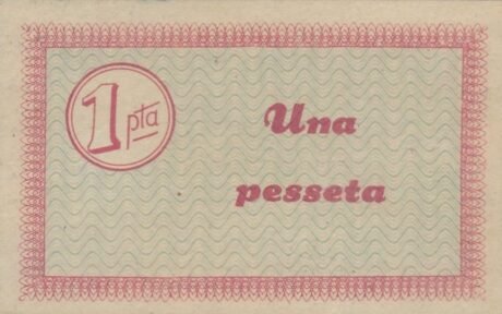 Реверс банкноты 1 peseta (Hiszpania) 1937