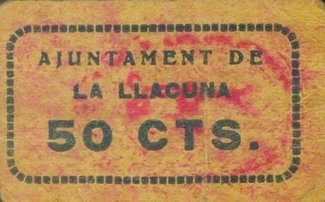 Аверс банкноты 50 centymów La Llacuna (Hiszpania) 1937