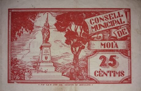 Реверс банкноты 25 centymów My (Hiszpania)