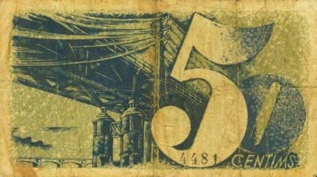 Реверс банкноты 50 centymów Moncada i Reixac (Hiszpania) 1937