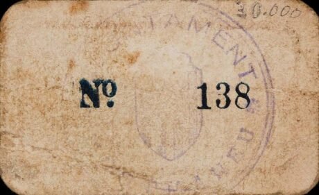 Реверс банкноты 1 песета Монтманеу (Испания) 1937 года