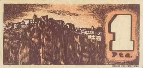 Реверс банкноты 1 peseta Olo (Spain) 1937