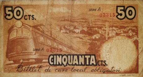 Реверс банкноты 50 сантимов «Пен-дель-Вальес» (Испания) 1937 года