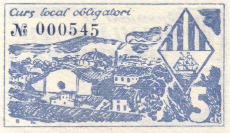 Реверс банкноты Nagroda marcowa 5 centymów (Hiszpania) 1937