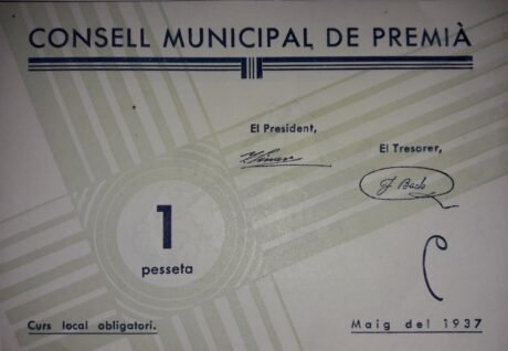 Аверс банкноты Nagroda 1 peseta (Hiszpania) 1937