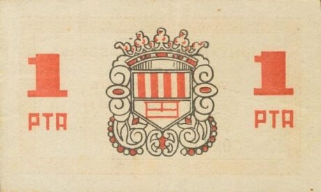 Реверс банкноты 1 peseta Sasserra de Bages (Hiszpania) 1937