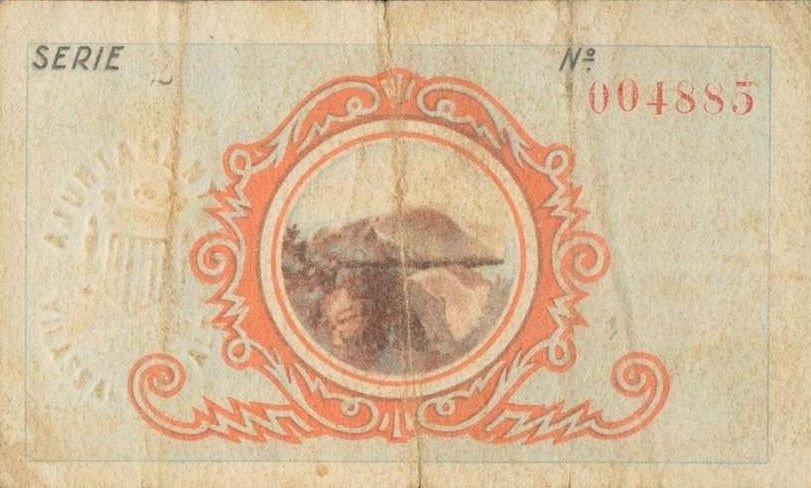Реверс банкноты 50 сантимов Вилассар де Дальт (Испания) 1937 года