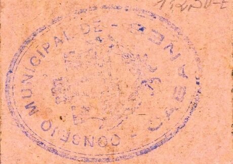 Реверс банкноты 10 centymów Cabanes (Hiszpania)