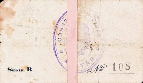 Реверс банкноты 25 centymów Montan (Hiszpania) 1937