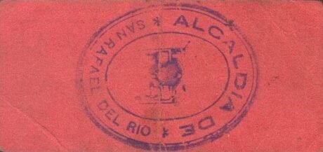 Реверс банкноты 50 сантимов Сан Рафаэль дель Рио (Испания)