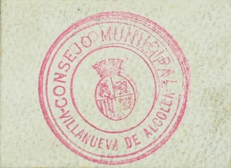 Реверс банкноты 1 peseta Villanueva de Alcolea (Hiszpania)