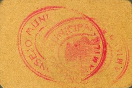 Реверс банкноты 5 сантимов Аламильо (Испания) 1937 года