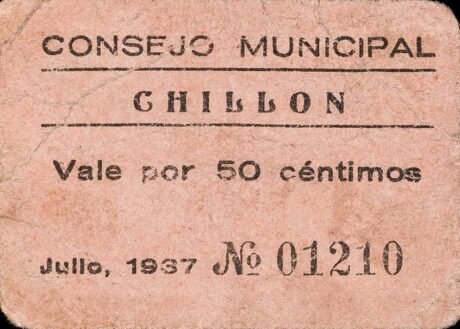 Аверс банкноты 50 сантимов Шильон (Испания) 1937 года