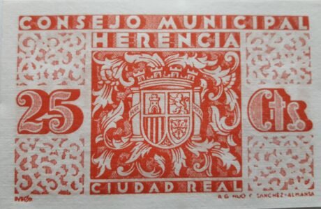 Реверс банкноты 25 centymów Herencia (Hiszpania) 1937