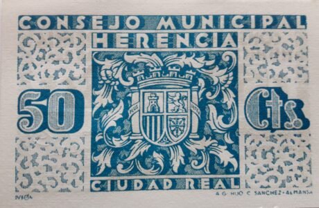 Реверс банкноты 50 centymów Herencia (Hiszpania) 1937