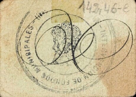 Реверс банкноты 50 сантимов Мигельтурра (Испания) 1937 года