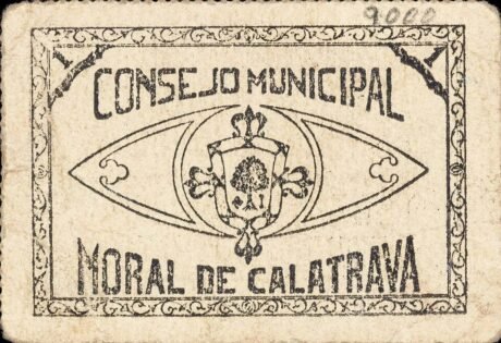 Реверс банкноты 1 peseta Moral Calatrava (Spain)