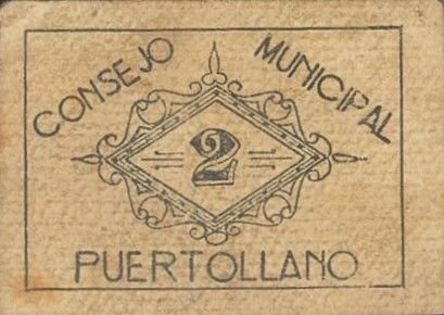 Аверс банкноты 2 песеты Пуэртольяно (Испания) 1937 года