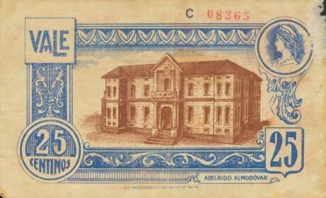 Реверс банкноты 25 centymów Viso del Marquez (Hiszpania) 1937