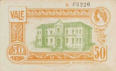 Реверс банкноты 50 centymów Viso del Marquez (Hiszpania) 1937