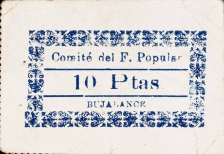 Аверс банкноты 10 pesetas Buyalans (Spain)