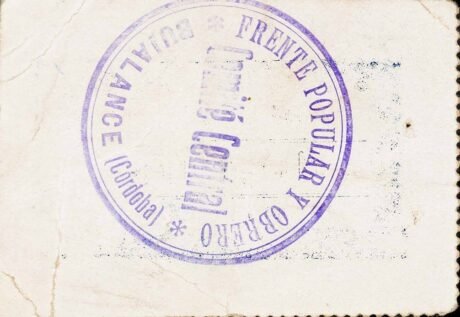 Реверс банкноты 10 pesetas Buyalans (Spain)