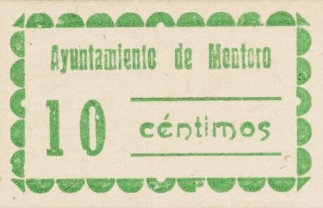 Awers banknotu 10 centymów Montoro (Hiszpania)