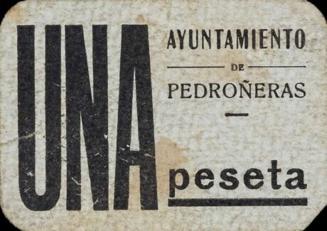 Аверс банкноты 1 песета Педроньерас (Испания)