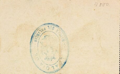 Реверс банкноты 1 peseta Motilla del Palancar (Hiszpania) 1937