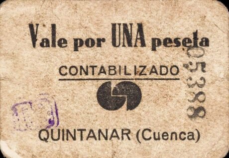 Аверс банкноты 1 Песета Кинтанар (Испания)