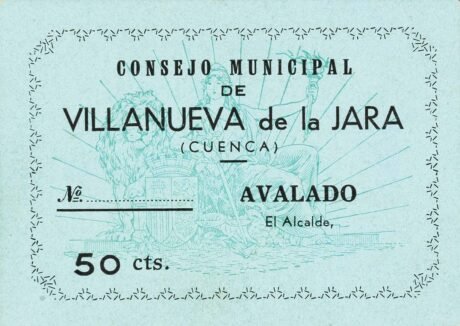 Аверс банкноты 50 centymów Villanueva de la Jara (Hiszpania)