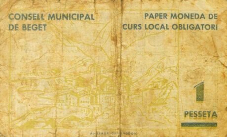 Реверс банкноты 1 peseta Beget (Spain) 1937
