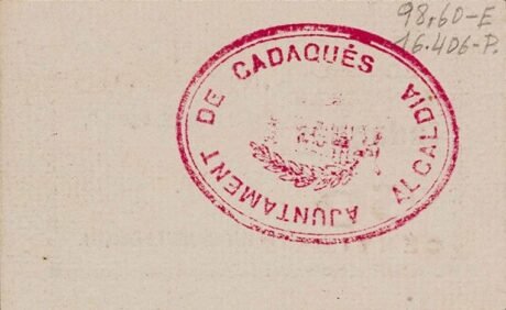 Реверс банкноты 50 сантимов Кадакес (Испания) 1936 года