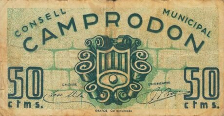 Аверс банкноты 50 centymów Camprodon (Hiszpania)