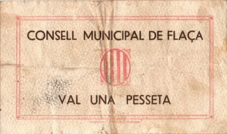 Реверс банкноты 1 peseta Flasa (Spain) 1937