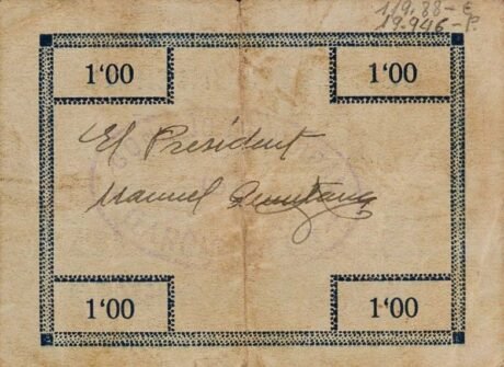 Реверс банкноты 1 песета Гарригуэлла (Испания)